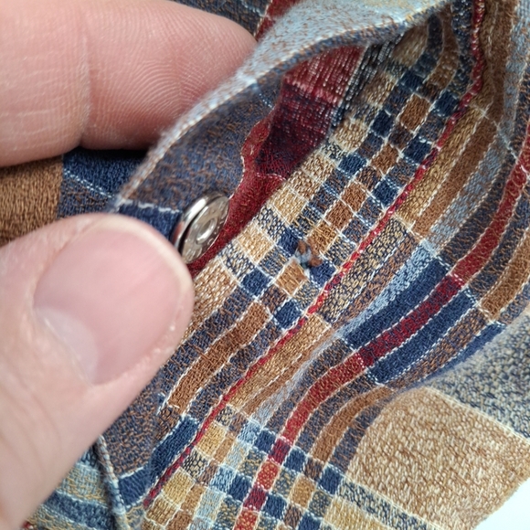 Vintage Kennington California Western Pearl Snap‎ Shirt Mens Size Large Plaid - Picture 3 of 11